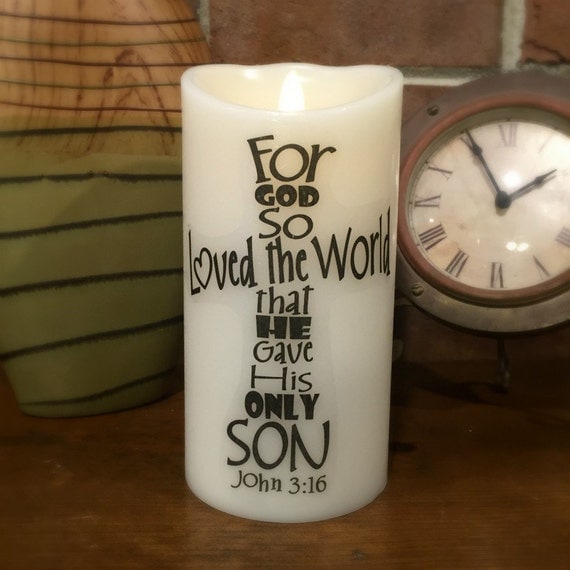 Flameless Candle Pillar Candle Religious Home Decor LED