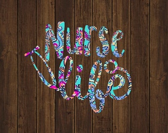Nurse Life Decal - Preppy Pattern Monogram Decal - Stethoscope Decal - Nurse Decal - Nurse Gift - Stethoscope Decal - Nurse Life Decal