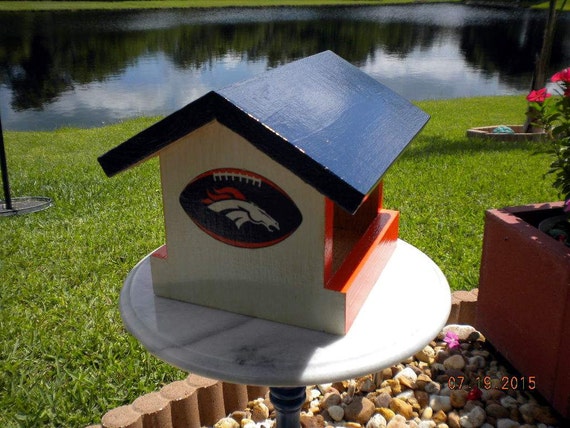 denver broncos wood bird feeder nfl football hand made denver broncos wood bird feeder nfl football hand made