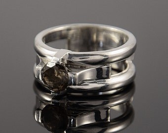 Men band silver, Silver ring men, Signet ring, Men solitaire ring, Quartz ring, Men signet ring, Silver signet ring, Gift for men ring
