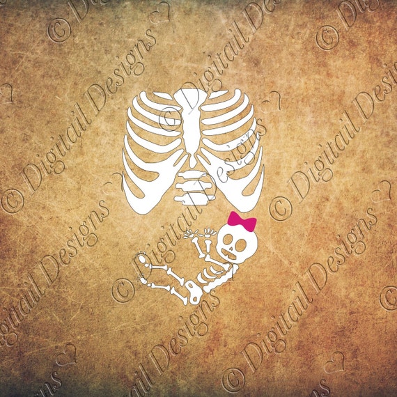 Download Baby Skeleton Pregnancy SVG PNG DXF Eps Fcm Cut File Printable