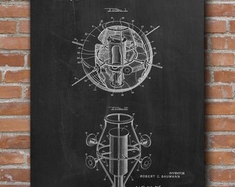 Satellite Patent Print, NASA Poster, Space Art, Patent Print Art - DA0522