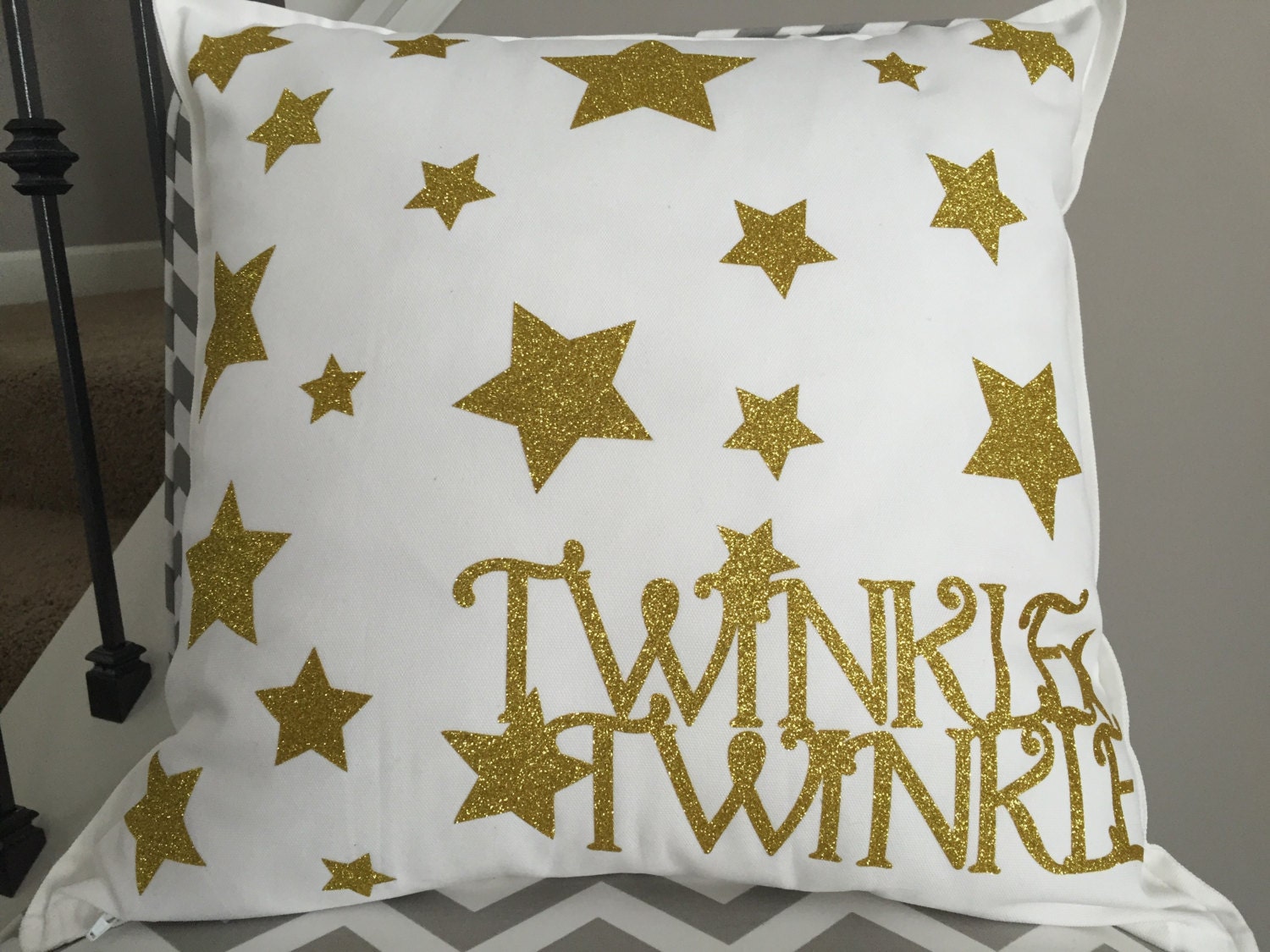 Twinkle Twinkle Pillow Cover Little Star Gold Nursery Pillow