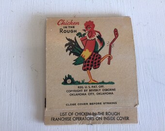 Vintage 1950s Beverly’s Chicken in the Rough Large Matchbook, unused