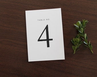 Classic Table Numbers, wedding table number, modern table numbers, Serif table number, black and white table number, simple table numbers