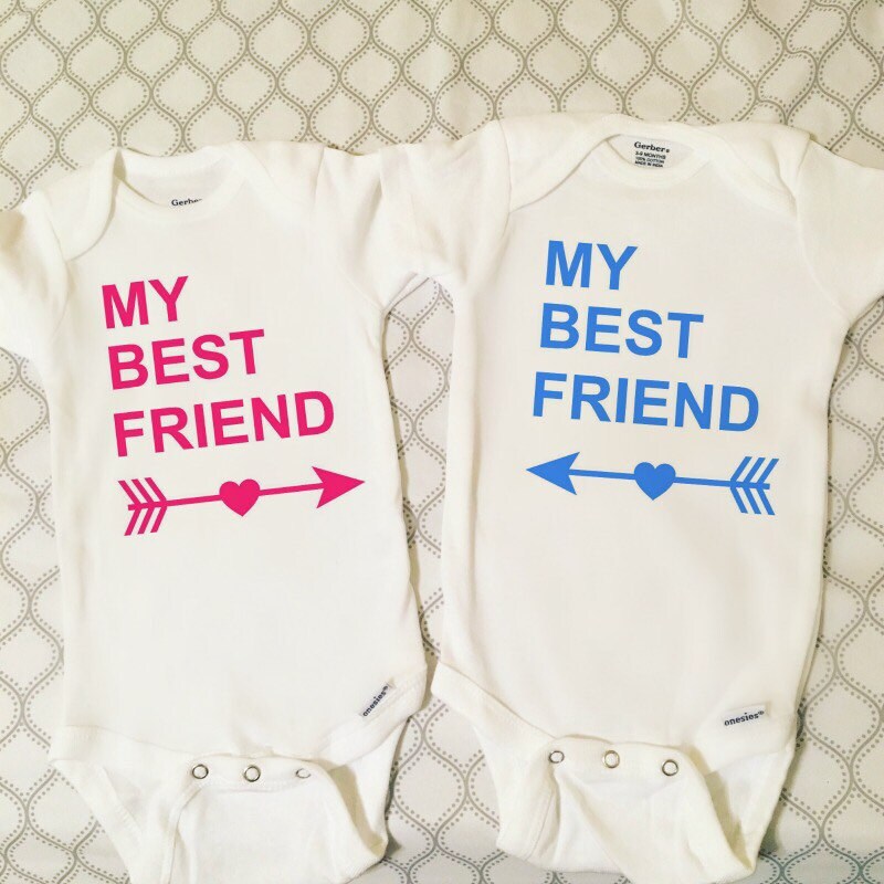 Best Friend Onesies Baby Clothes Twin Onesie Set
