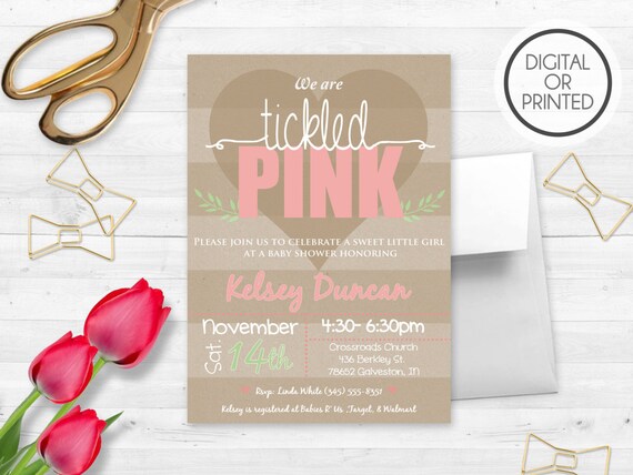 Tickled Pink Shower Invitations 7