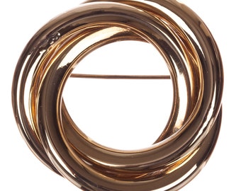 14 kt Gold Circular Love Knot Brooch