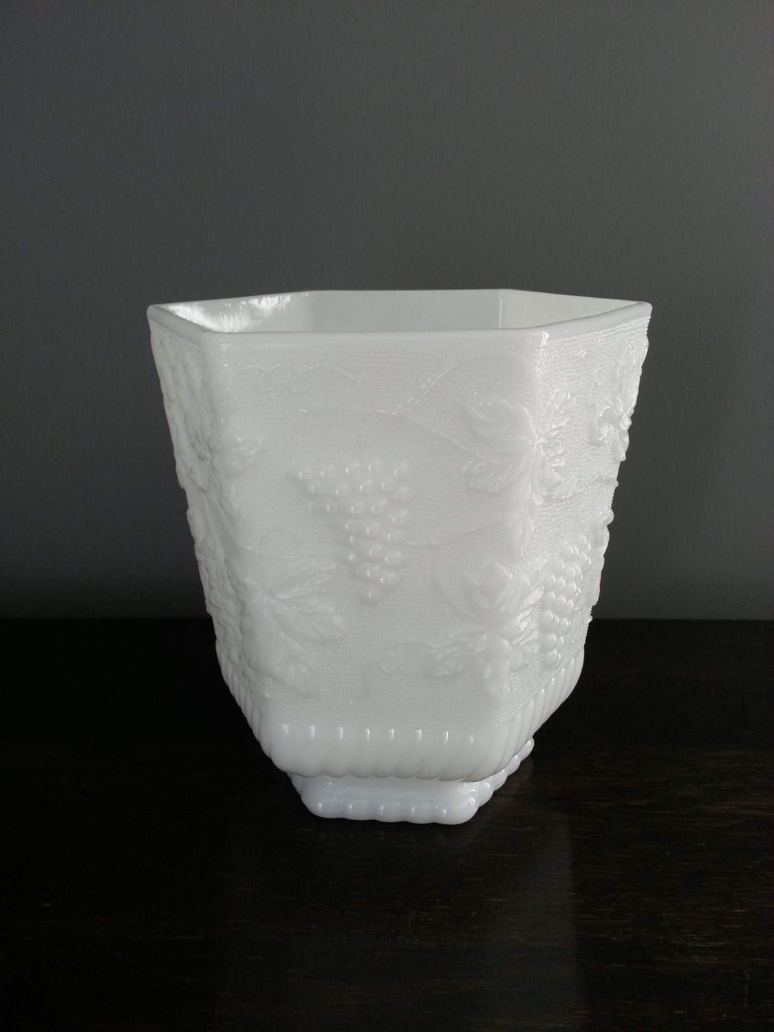 Vintage Fire King Milk Glass Fruit Planter, Fireking Bowl, Wedding