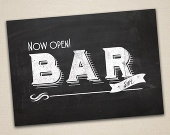 1920s Speakeasy Bar Sign // Chalkboard Poster // PDF Ready to Print