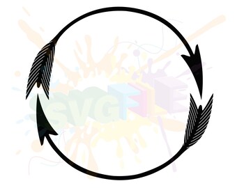 Arrow Monogram Frame SVG Files for Cutting Cricut Designs - SVG Files for Silhouette - Instant Download