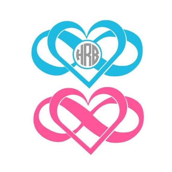 Infinity Heart Monogram SVG Studio3dxfpsepspdf Cutting