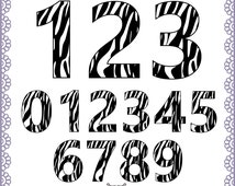 Unique zebra numbers svg related items | Etsy