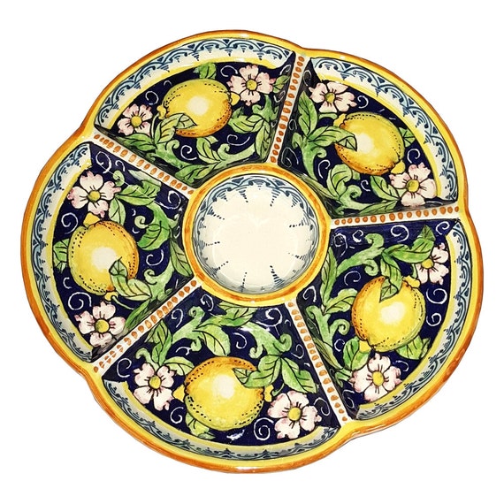 Italian Ceramic Serving Appetizer Tray by CeramicheArteParrini