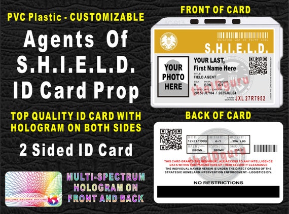 Agents Of SHIELD ID Badge / Card Prop Custom Printed with