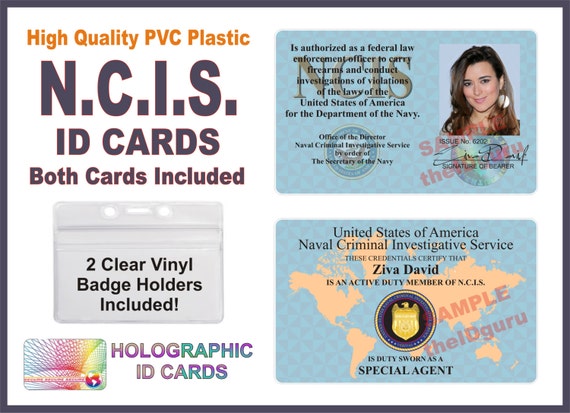 2 N.C.I.S. Ziva David ID Cards PVC Plastic w/ a Secure
