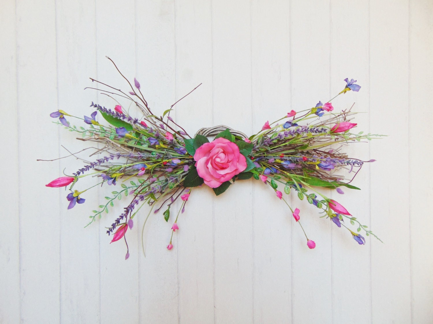 ROSE WILDFLOWER SWAG Small Swag Rose Swag Pink Purple Swag