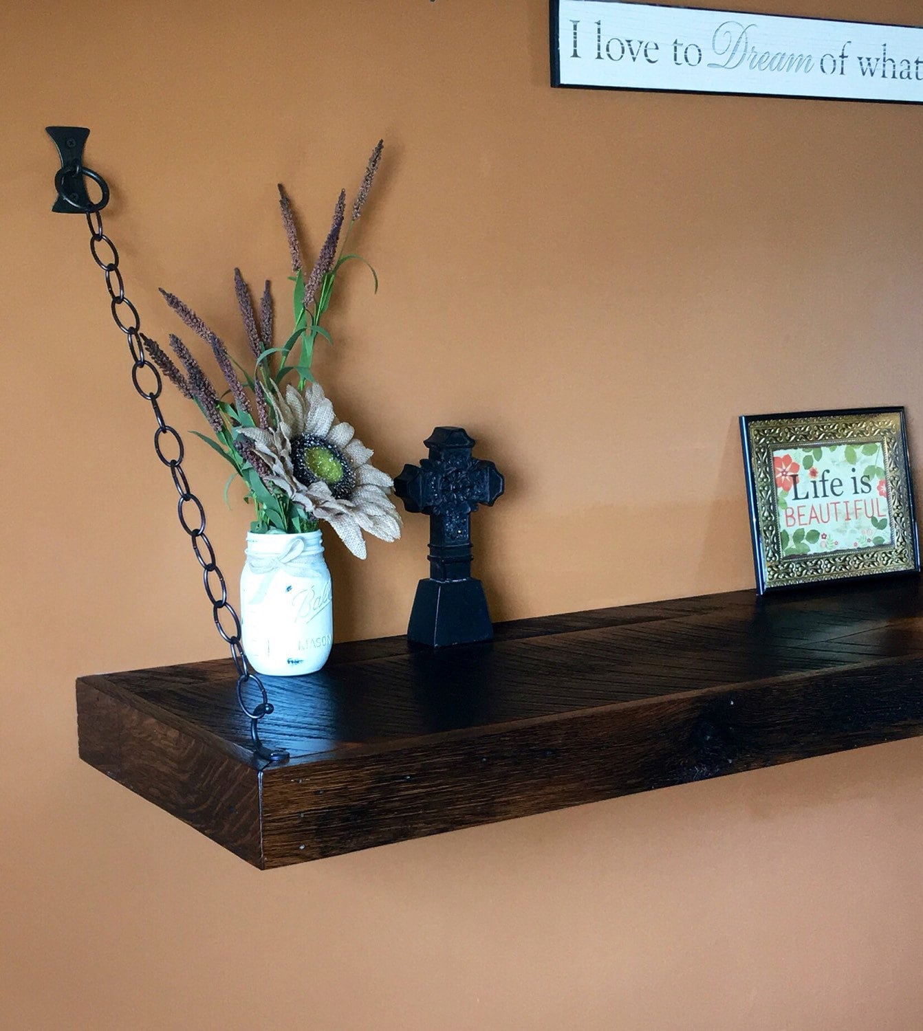 48 Rustic Floating Shelf rustic industrial