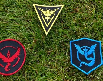 Iron-On Pokemon Go Team Patches, Pokemon Patch, Pokemon Badge, Instinct, Valor, Mystic, Pokemon Go, Team, Patch, Pokemon Go Patch, Pokemon