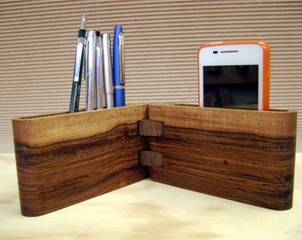 Wooden desk organizer, wood pencil holder, tidy desktop, modular pen holder, desk accesory, makeup organizer, wood pen holder, exotic wood