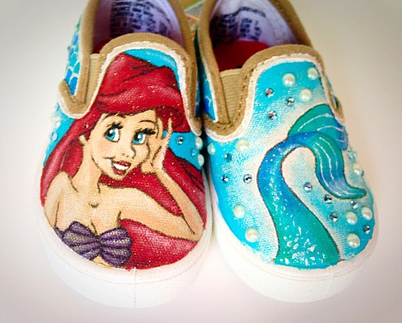 Custom Ariel resembled canvas shoes Toddler/kids/adult