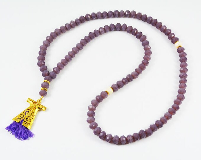 cute Allah doa mala,purple tassel pray necklace,nun- priest sibhah tespih-,sufi necklace,praye tasbeeh,mother day gift 99 count tasbeeh