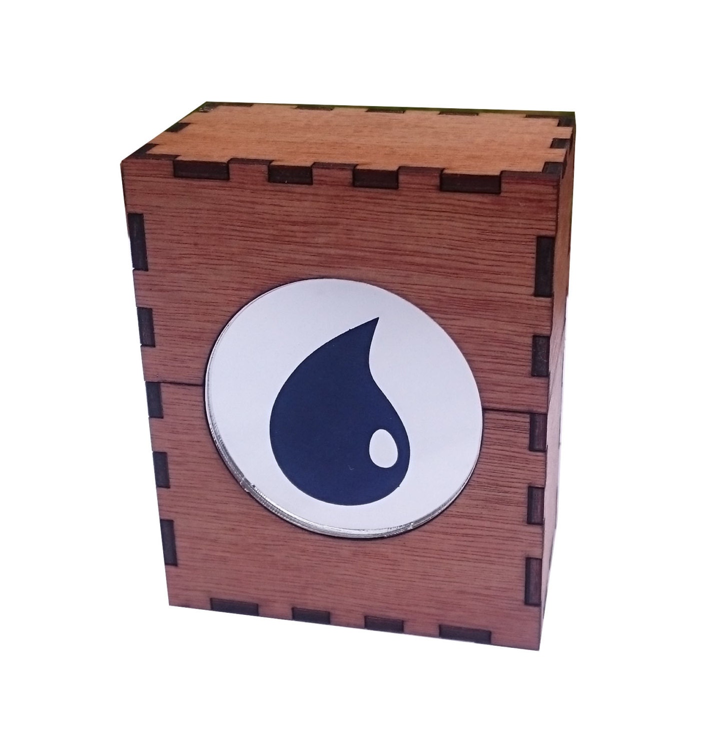 MTG deck box with mirrored acrylic mana symbol by