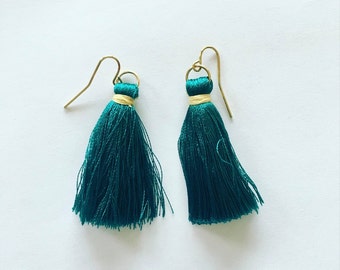 Items similar to Crochet Thread Tassel Earrings on Etsy