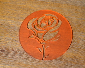 Rose Cup Coaster x4