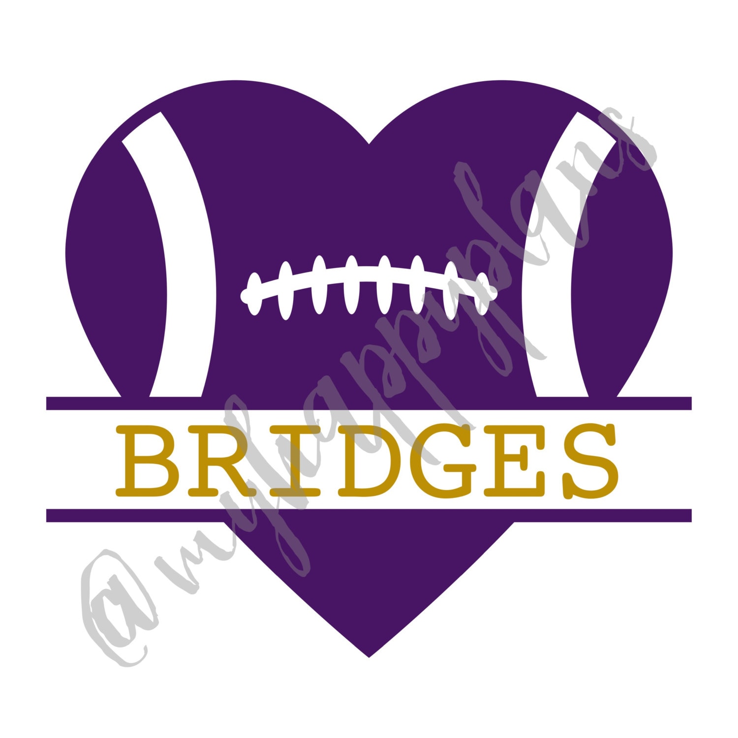 Customizable Football Heart Vinyl Decal // Car by MyHappyPlans