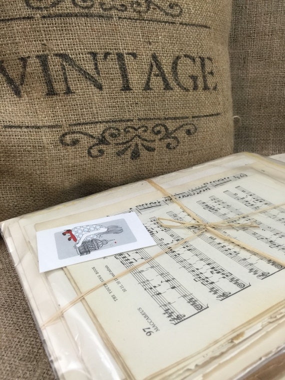 Vintage Music Craft Papers // Antique Music Book Pages // Musical Note Pages // Music Sheets // Decoupage Paper // Origami Papers
