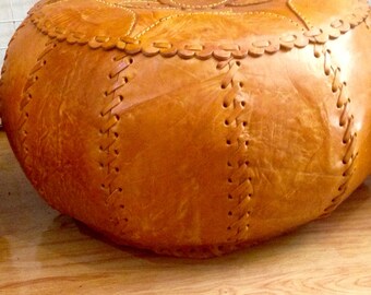 Genuine hand made REAL LEATHER POUF