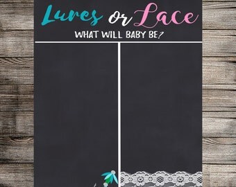 Lures or Lace Gender Reveal Vote, Gender Reveal Party, Boy or Girl, What Will Baby Be? Gender Reveal Party -Digital Download