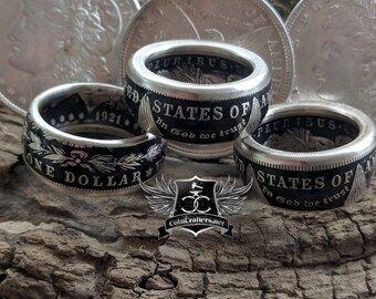 Coin Ring - Morgan Silver Dollar Coin Ring - Mens Ring - Custom Mans Ring - Coin Jewelry - Mens Coin Ring - Morgan Silver Dollar