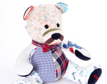 Memory Teddy, Keepsake Teddy, Remembrance Teddy, Memory Bear, Cherish bear, Handmade bear, Baby grow bear, Personalised bear, Keepsake toy