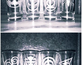 Superhero shot glasses