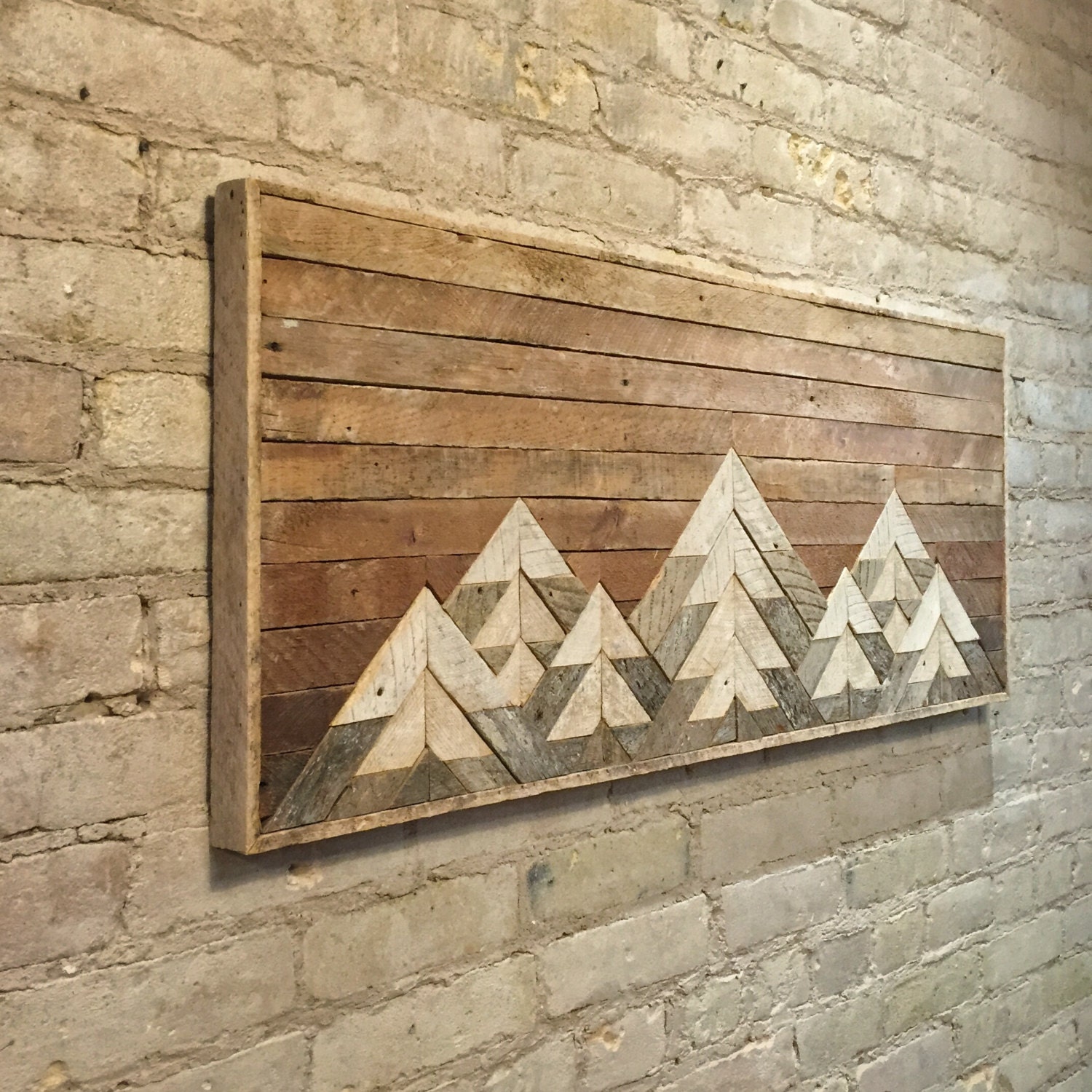 Reclaimed Wood Wall Art, Wall Decor Or Twin Headboard, Lath, Geometric 