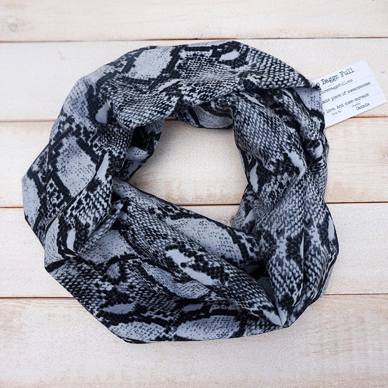 Snakeskin Print Infinity Scarf Silky Scarf by ThreeBaggsFull