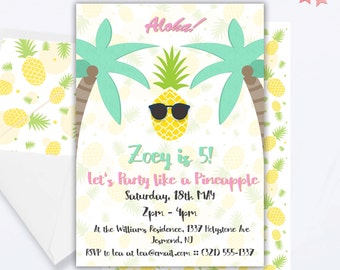 Party like a Pineapple Birthday Invitation - Pineapple Invitation - Pineapple Invite - Party like a Pineapple Birthday Invite
