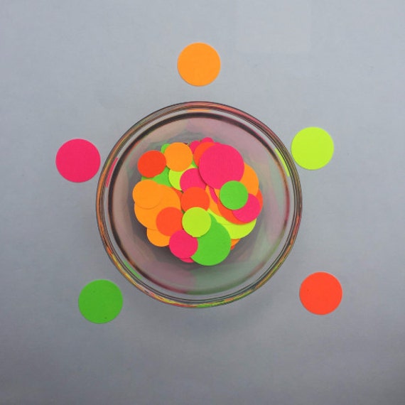 Items similar to Neon Confetti, Colorful, Neon Round Confetti, NeonConfetti with Glitter on Etsy