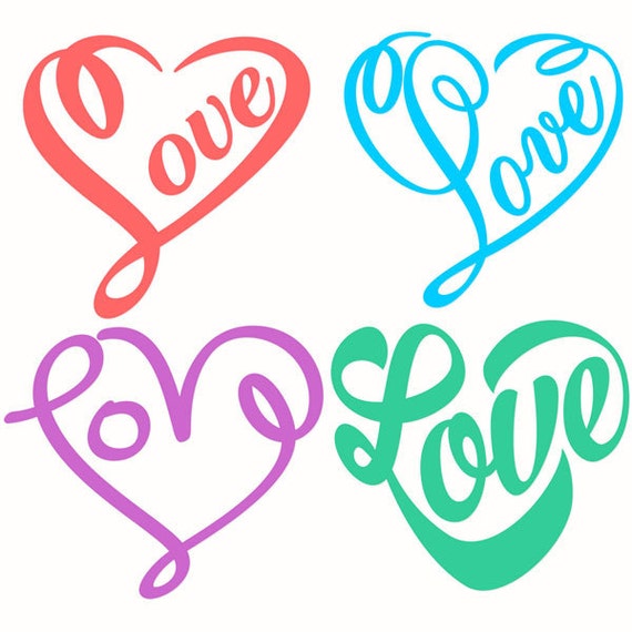 Download Love Hearts Cuttable Designs SVG DXF EPS use with Silhouette