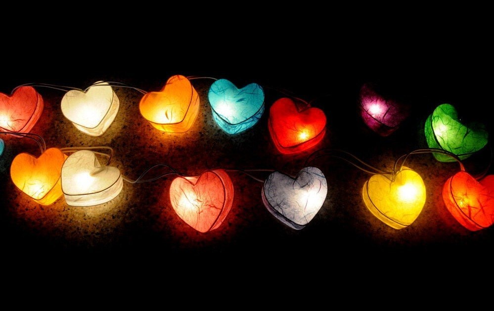 Rainbow Heart String Lights by Envypants on Etsy