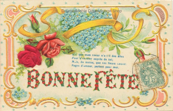 french-birthday-card-bonne-fete-greeting-card-cat-etsy-birthday