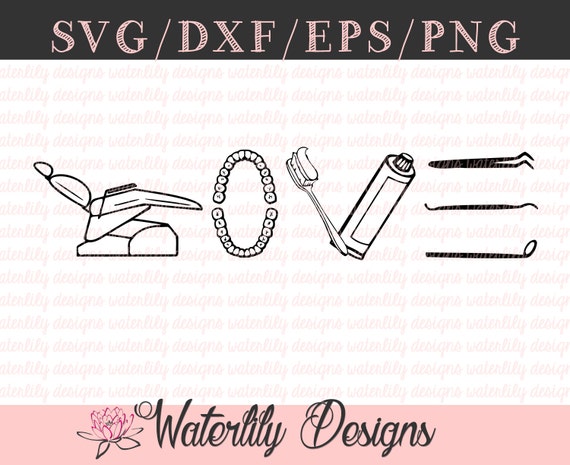Download Dentist Love SVG Cut File Instant Download by WaterLilyBows