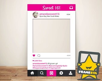 Sweet 16 Photo Booth Props Instagram (Digital File) 16th Birthday Party