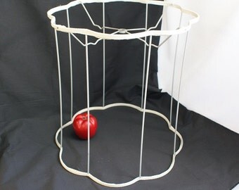 Vintage Lampshade Frame, Large Scallop Edge Lampshade, Wire Frame, Large Lampshade, Barrel Shape, Lamp Skeleton, Lighting Supply