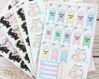 Pregnancy Planner Stickers-- pregnancy tracker stickers- pregnancy stickers