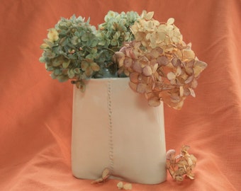 Handbuilt White Ceramic Vase