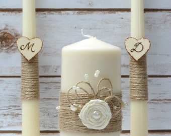 Items similar to Wedding Unity Candle, Personalized Pillar Candle ...