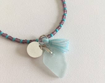 Sea Glass Bracelet, Sea Glass Jewellery, Beaded Bracelet, Beaded Jewellery, Cluster Bracelet, Charm Bracelet, Turquoise Bracelet, Mermaid
